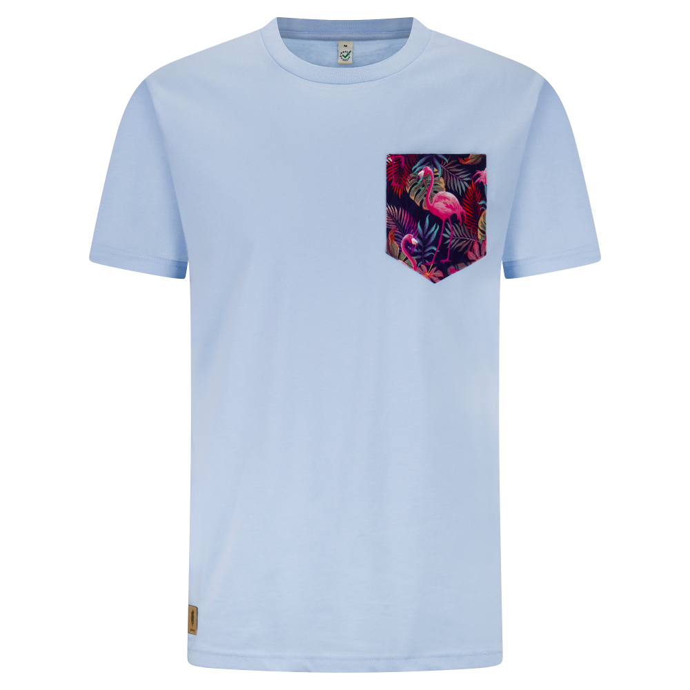 Flamingo Herrenshirt hellblau